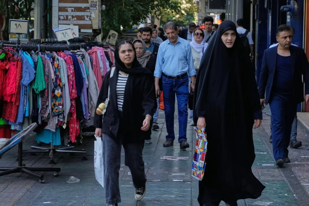 People walking on sidewalk