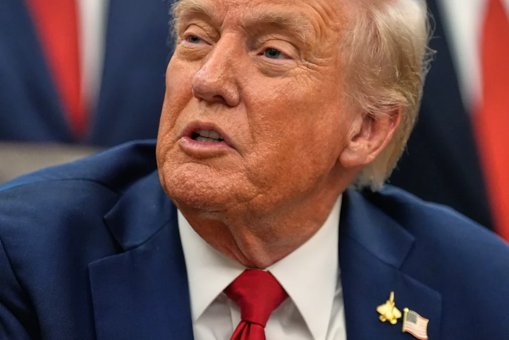 President Trump speaks at Oval