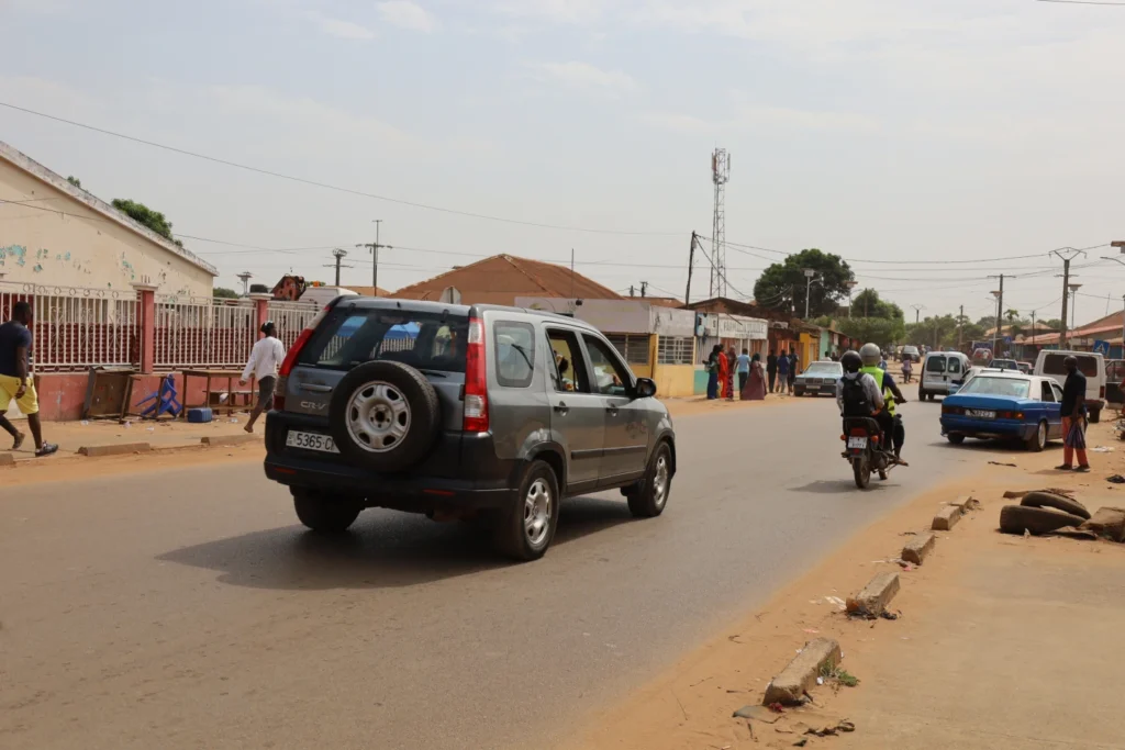 Cars drive on the streets in Bissau, Guinea-Bissau