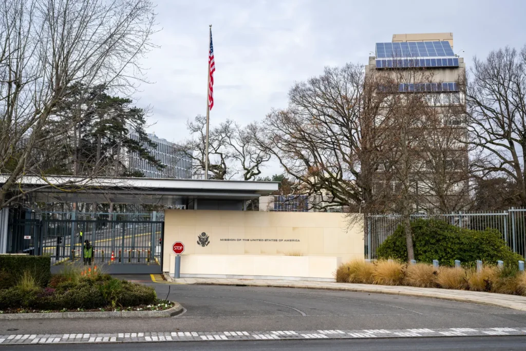 A view of the US Permanent Mission, in Geneva, Switzerland, Sunday