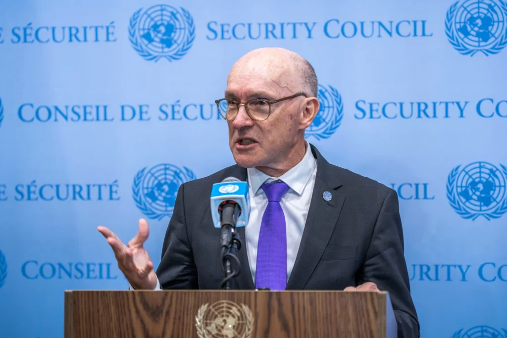 Robert Floyd, Executive Secretary of the Comprehensive Nuclear-Test-Ban Treaty Organization (CTBTO) speaks after taking part in a meeting of the United Nations Security Council on maintenance of the international peace and security Nuclear disarmament and non-proliferation at U.N. headquarters
